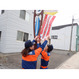 防火タペストリー設置